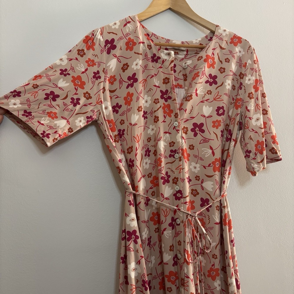 Vanessa Tobler Garden‎ Floral Maxi Dress Women's P Small Buttons Feminine Brunch - Picture 3 of 11